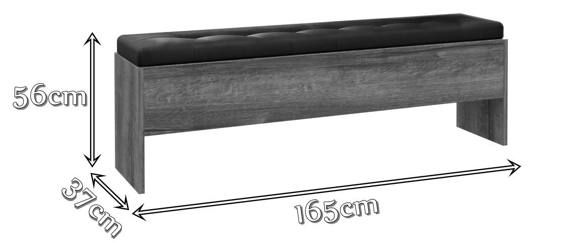 ława ze schowkiem na pościel do sypialni ekoskóra