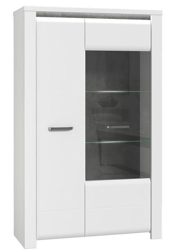 Biała witryna z oświetleniem wysoki połysk