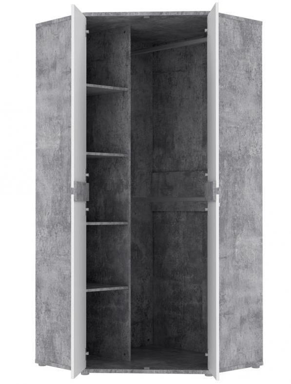 Biała Szafa CNMS829  narożna do pokoju nastolatka