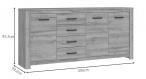 Komoda w kolorze Dąb postarzany 206cm Havanna HVNK341 Forte