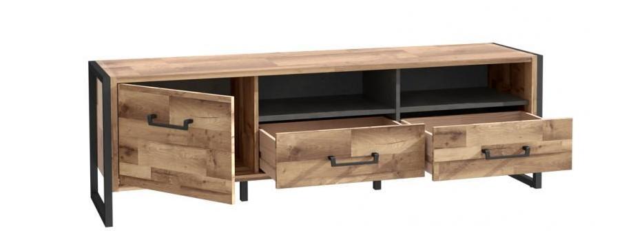 Szafka RTV dąb klepkowy z kolekcji HUD Forte