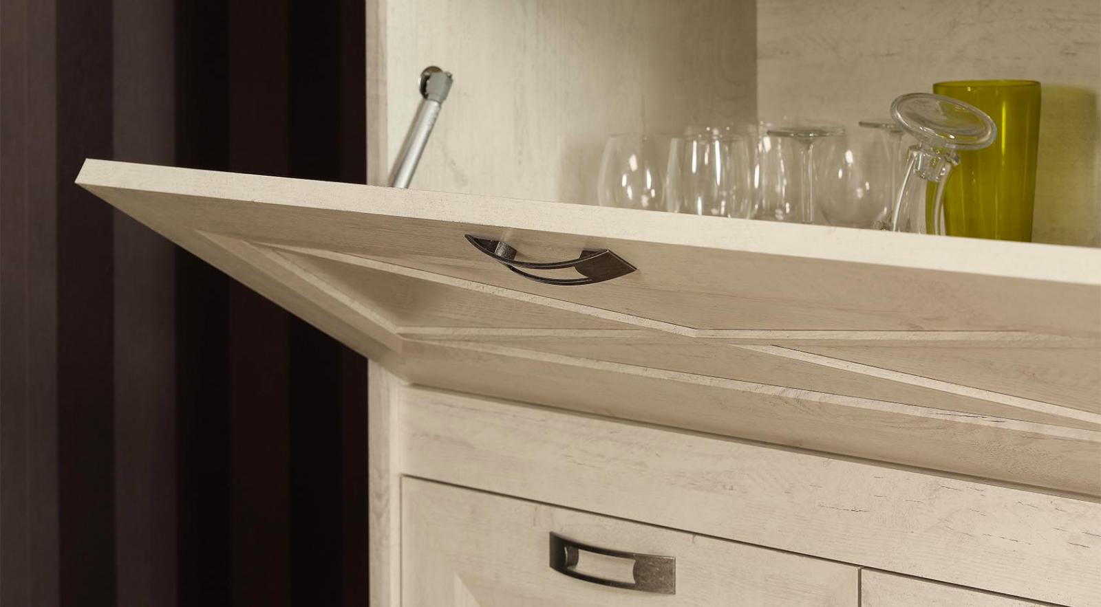 Komoda z barkiem Kashmir Pinia Biała zbliżenie