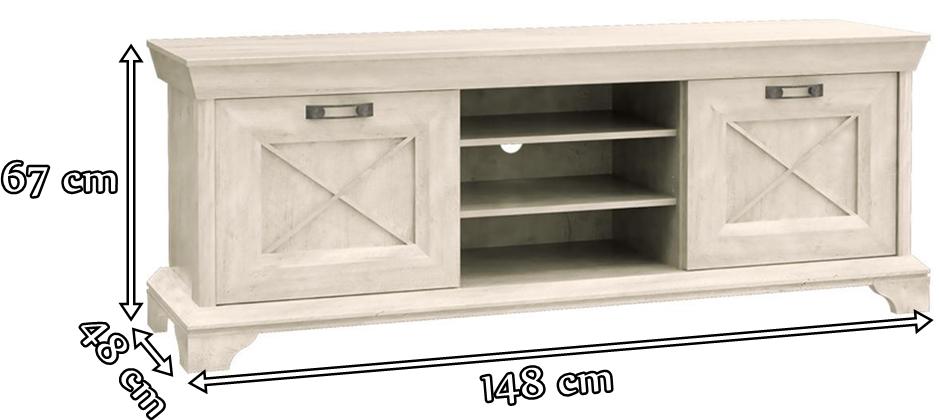 Szafka pod telewizor 150 cm biała Kashmir