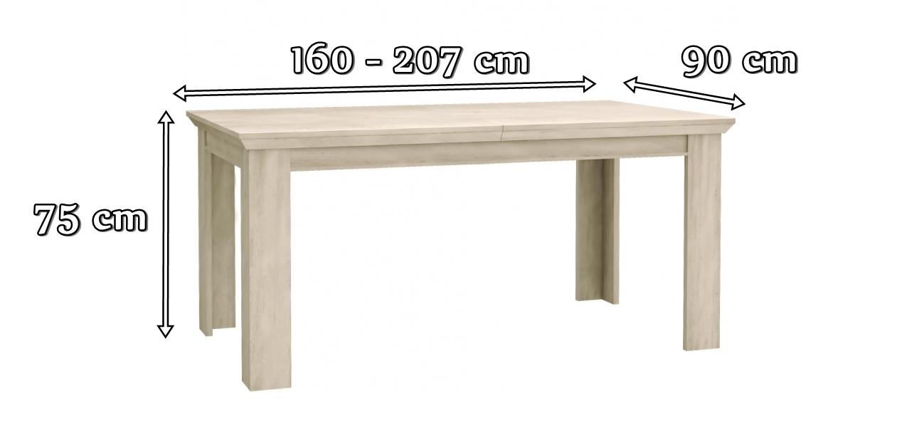 stół rozkładany biały do jadalni dla 6-8 osób
