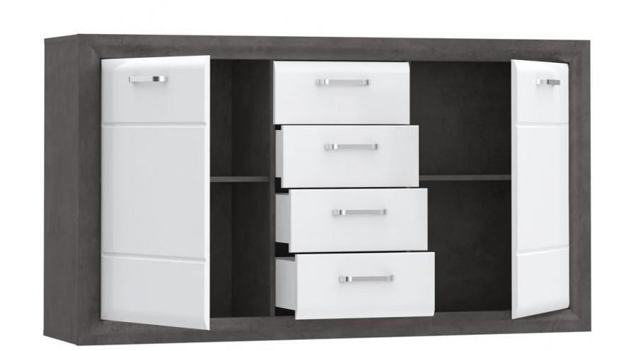 Szafka wysoki połysk biel szary mat Lennox