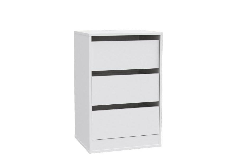 Biała komoda z szufladami do szafy