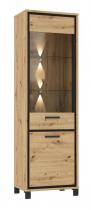 Witryna dąb artisan do salonu L/P Trondheim TDHV712 Forte czarny