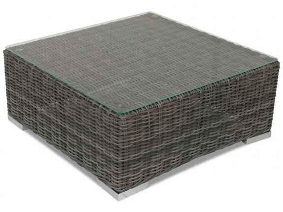 Ratanový konferenční stolek LIGURITO 70x70 tmavě šedá