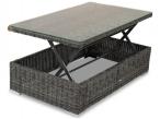 Podnoszony stolik ogrodowy z technorattanu 120x90cm Ligurito Dark Grey