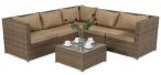 Zestaw z technorattanu FARLITO IX CORNER Dark Beige & Latte