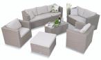 Komplet mebli technorattanowych modułowych dla 8 osób Stefano Grande Grey & Ivory