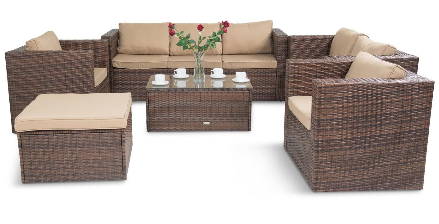 komplet technorattanowy na 8 osób