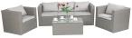 Szary zestaw mebli ogrodowych technorattan Stefano Set Max Grey & Ivory