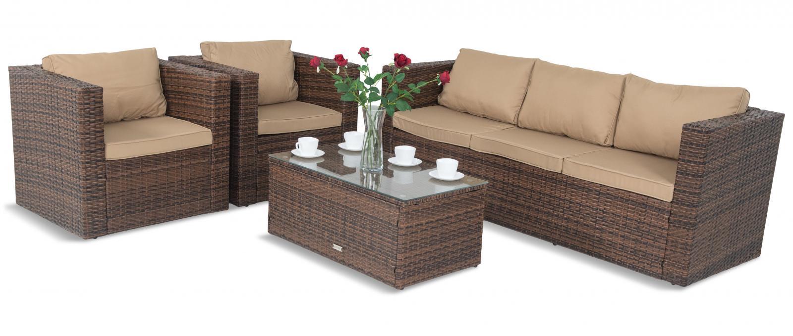 brązowe meble tarasowe technorattanowe