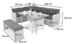 Jasnoszary narożny zestaw mebli z technorattanu Topiano Grey & Ivory