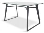 Meble do jadalni szklany stół 140cm i 6 krzeseł granatowych Bergen B 6