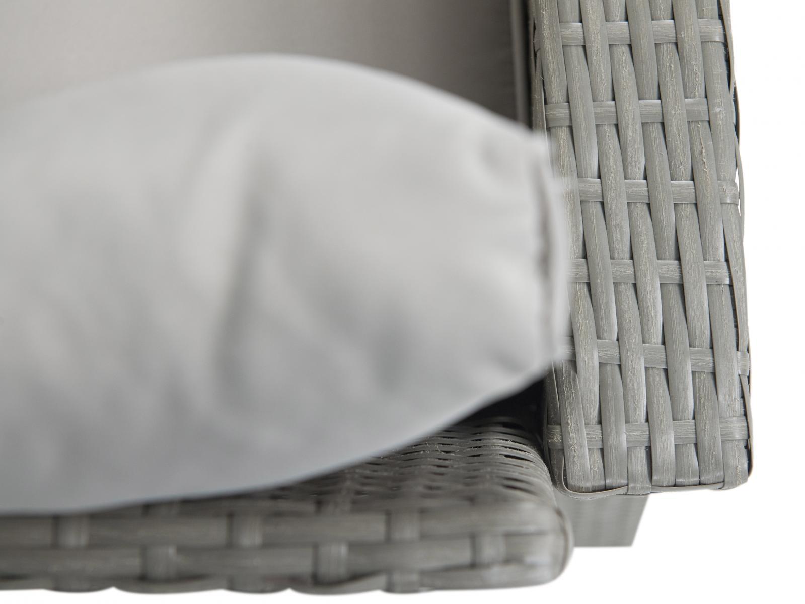 jasnoszara plecionka technorattanowa podłokietnik