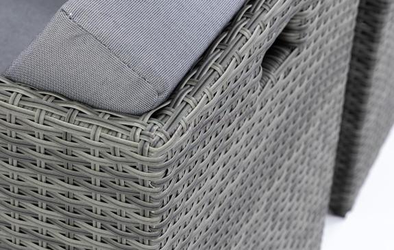 szara plecionka technorattanowa z poduszką