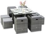 Szare meble technorattanowe składane w kostkę Cubioso Dark Grey