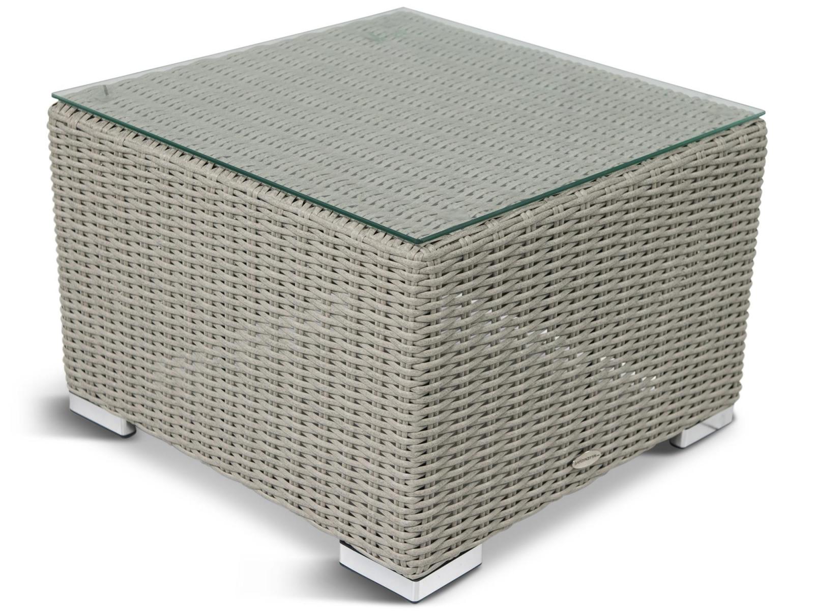 Meniza Off-White Elite &Taupe stolik ze szklanym blatem