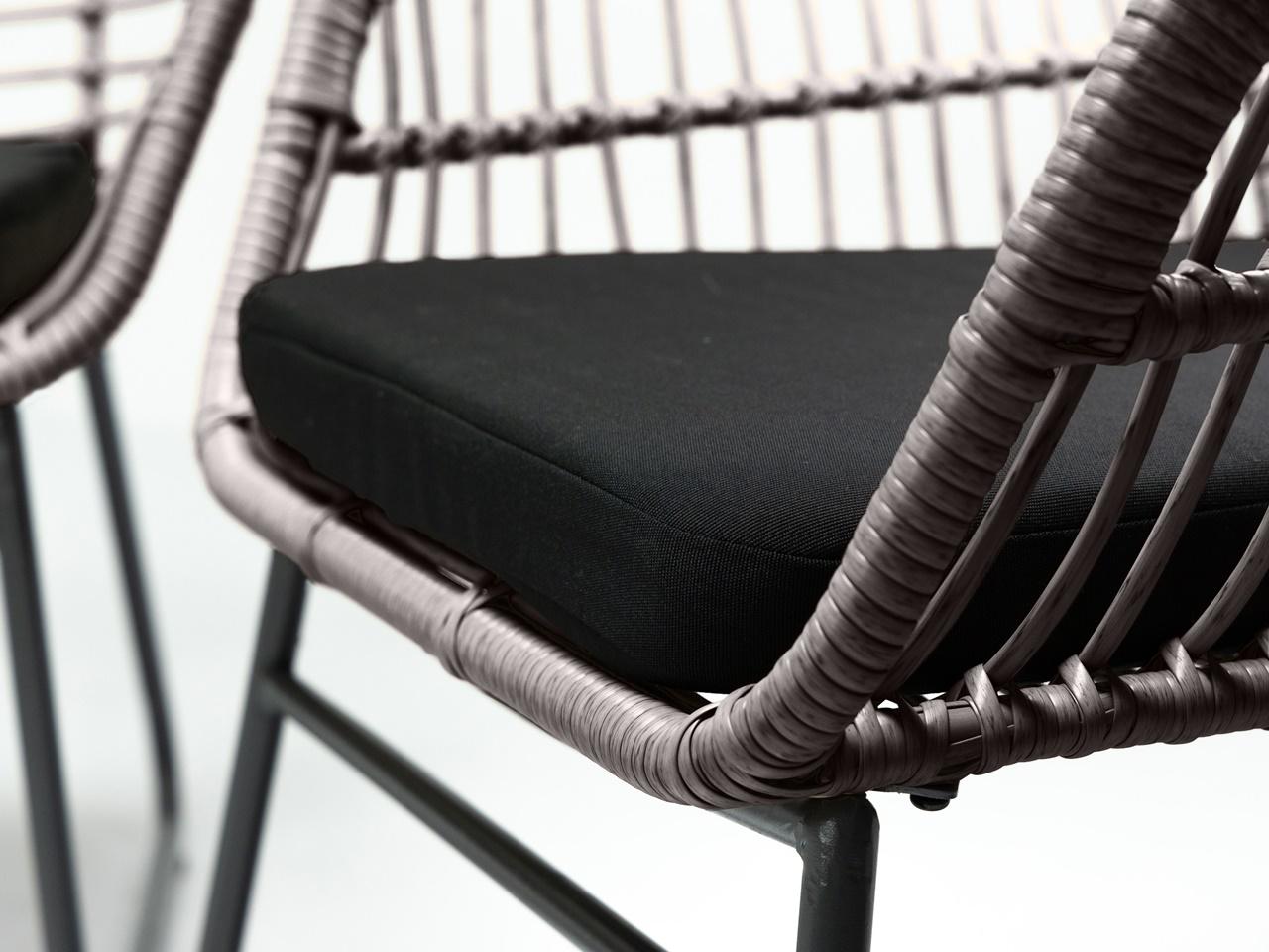 szary zestaw do ogrodu rattanowy