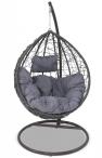 Fotel ogrodowy kokon z technorattanu Dondolo Dark Grey