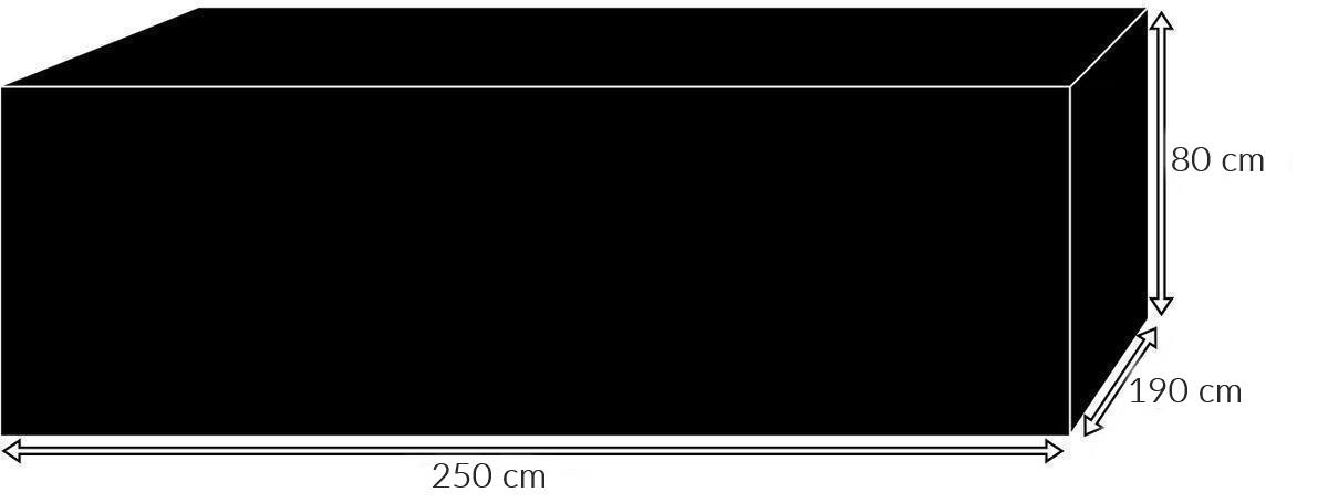 Pokrowiec na meble ogrodowe 250x190x80cm - wymiary