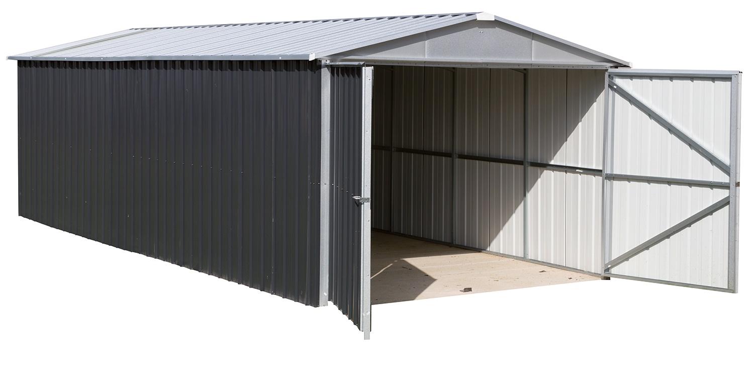 Garaż metalowy do ogrodu