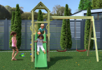 Fungoo Flappi plac zabaw dla dzieci drewniany z podwójną huśtawką