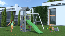 Drewniany plac zabaw dla dzieci Fungoo Flappi Grey White
