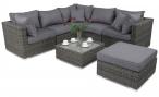 Nowoczesny narożnik technorattanowy LIGURITO IX Dark Grey