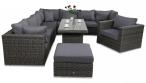 Meble technorattanowe LIGURITO XI Plus Dark Grey + fotel