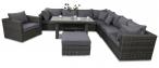 Meble technorattanowe LIGURITO XI Plus Dark Grey + fotel