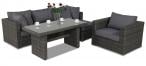 Zestaw mebli z technorattanu LIGURITO VI Plus Dark Grey