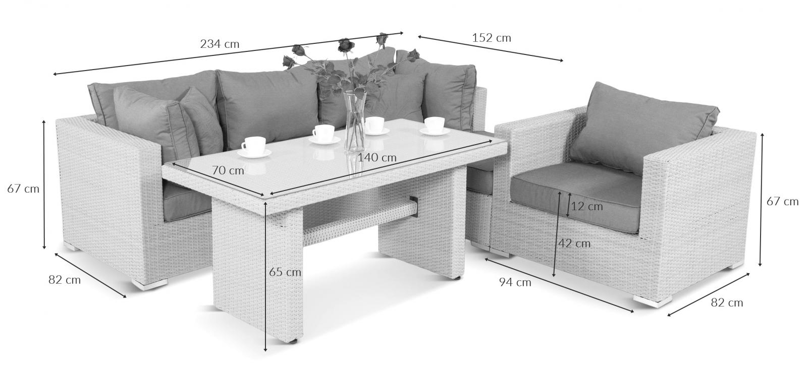 Wymiary narożnika technorattan Ligurito V PLUS