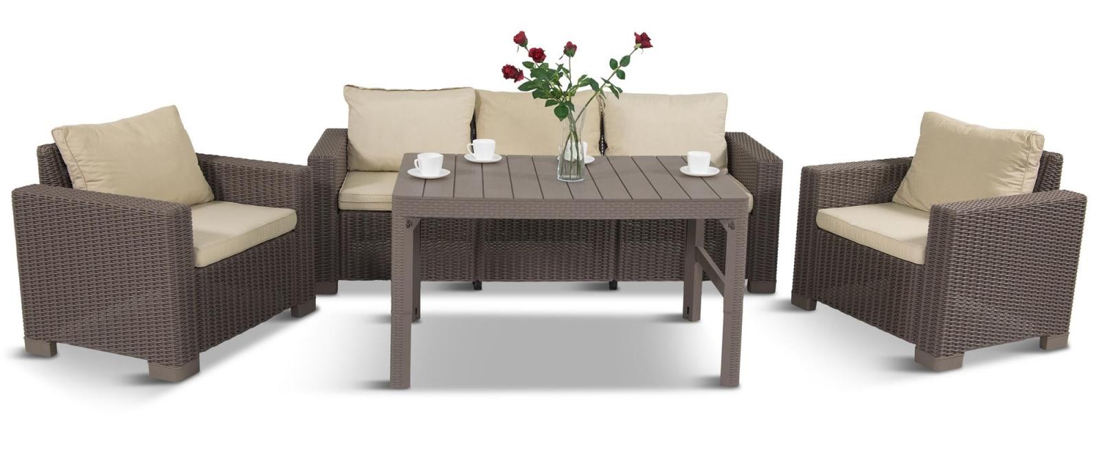 Meble ogrodowe w kolorze cappuccino