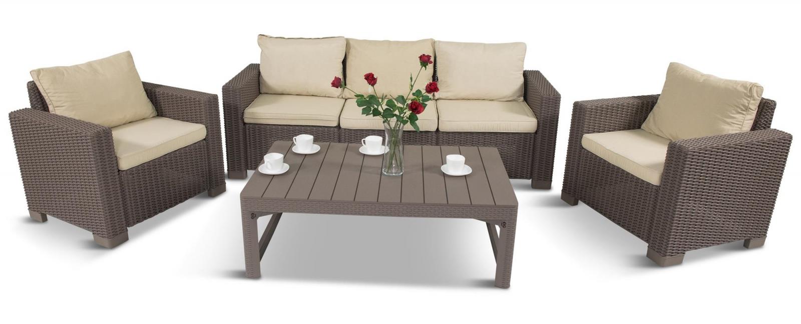 Meble ogrodowe z podnoszonym stolikiem