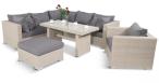 Meble technorattan NILAMITO IX PLUS Light Grey + fotel
