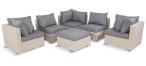 Meble technorattan NILAMITO IX PLUS Light Grey + fotel