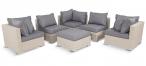 Meble technorattan do ogrodu NILAMITO IX Light Grey + fotel