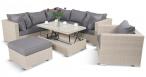 Meble na taras z podnoszonym stołem NILAMITO IX Light Grey + fotel
