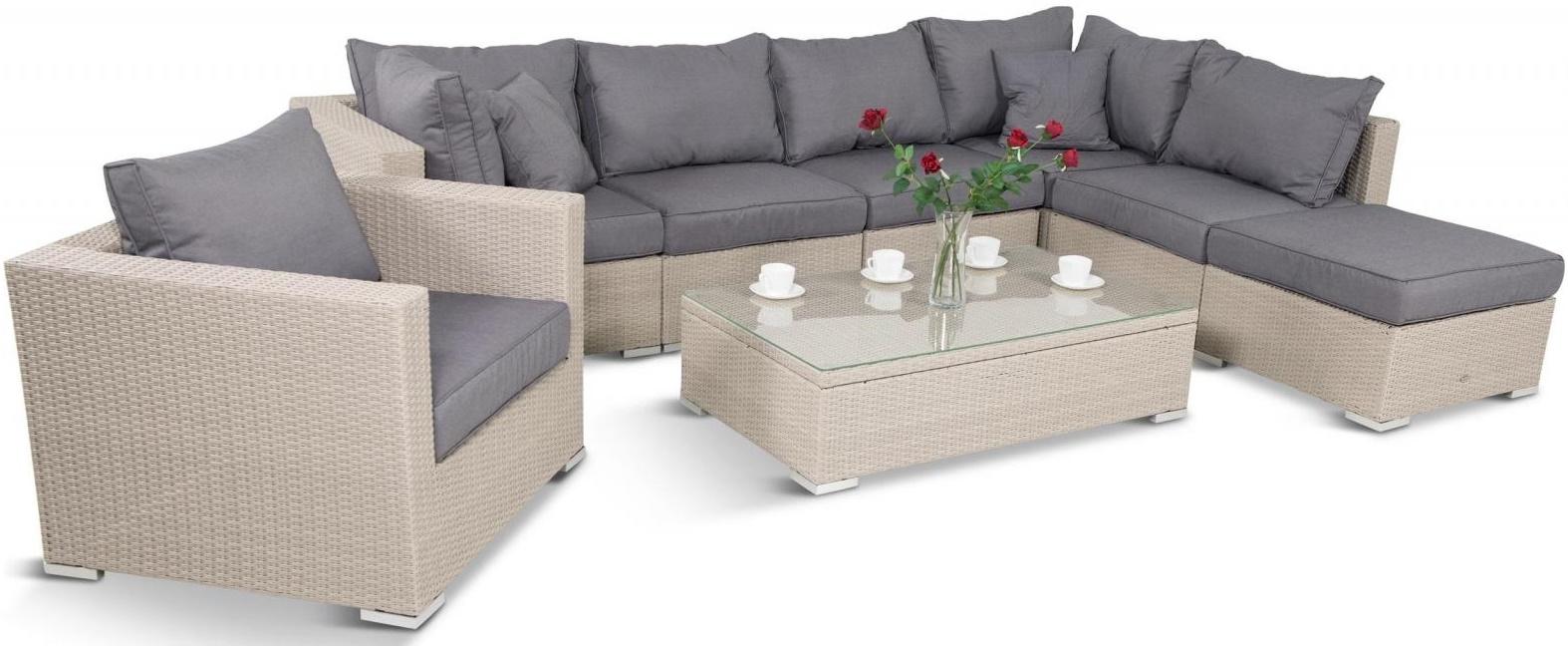 meble technorattanowe z podnoszonym stolikiem