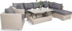 Meble technorattanowe z regulowanym stołem Nilamito VIII Light Grey+ fotel