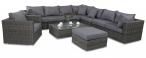 Meble technorattanowe z podnoszonym stołem LIGURITO XI Dark Grey + fotel
