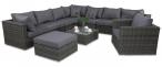 Nowoczesne meble technorattanowe LIGURITO XI Dark Grey + fotel