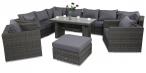 Modułowe meble technorattan LIGURITO XI Plus Dark Grey + 2 fotele