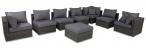 Modułowe meble technorattan LIGURITO XI Plus Dark Grey + 2 fotele