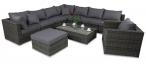 Narożnik technorattan z podnoszonym stołem LIGURITO X Dark Grey + fotel