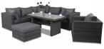 Zestaw narożny technorattan LIGURITO IX Plus Dark Grey + fotel