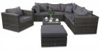 Nowoczesny narożnik technorattanowy LIGURITO IX Dark Grey + fotel